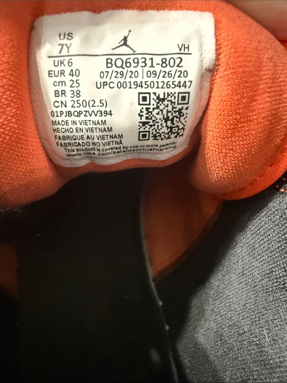 Air Jordan 1 Mid SE Turf Orange Patent BQ6931-802 7Y Women’s 8.5